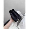 Sheepskin version~ Splicing square head with one pedal bow single shoes women's flat leather ballet shoes