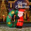 3.28FT Christmas Inflatable Toys Swim Ring Santa Claus Xmas Yard Lawn Party Decoration Home Supplies Ornaments Gift with LED Lit