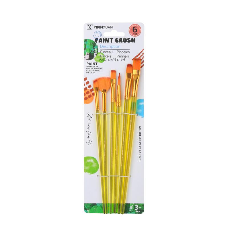 6/20 Peças Conjunto de Pincéis de Nylon Coloridos Pincel para Tinta a Aquarela Acrílica Pincéis Coloridos Profissionais para Pintura a Óleo Papelaria