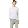 500 Plain Loose Casual Long Sleeve Dropped Shoulder T-Shirt Women's Snow White