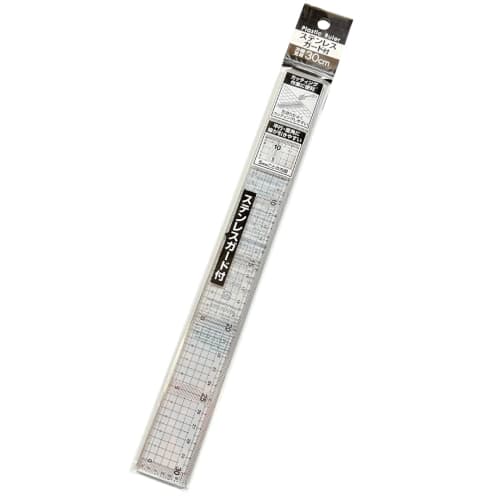 

[Prevents ruler damage from cutters] 30cm grid ruler with stainless steel edges for convenient cutting! Markings remain visible! Perfect for measuring