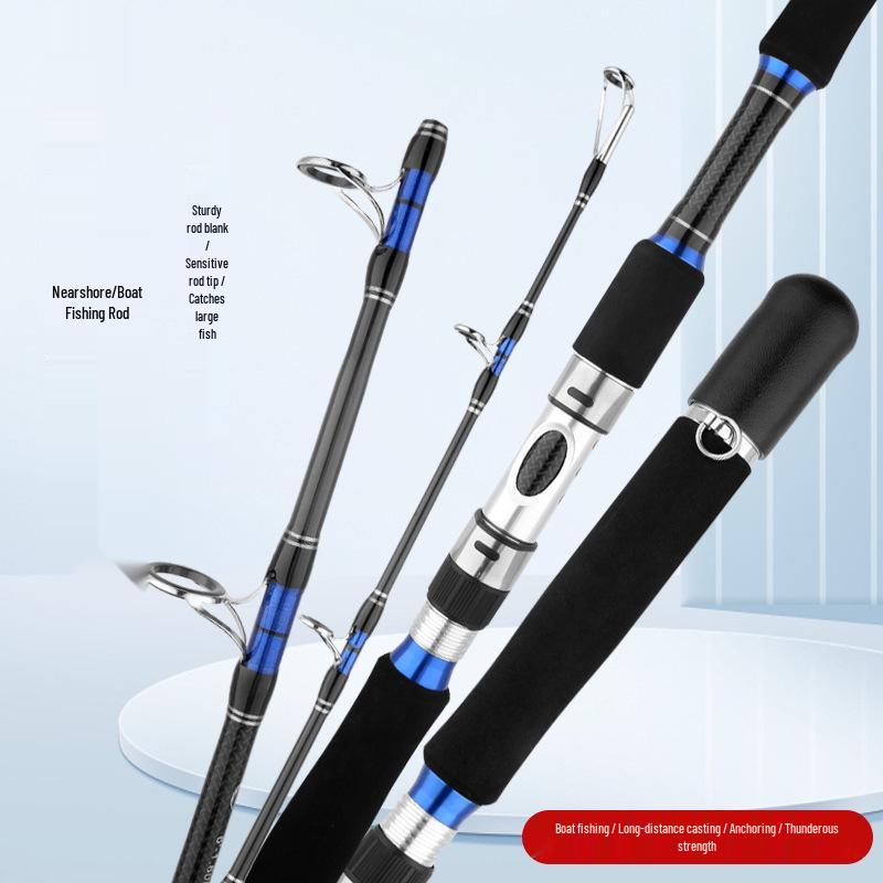 Three-Section Ultra-Hard Carbon Jigging Fishing Rod, 1.8-2.4m