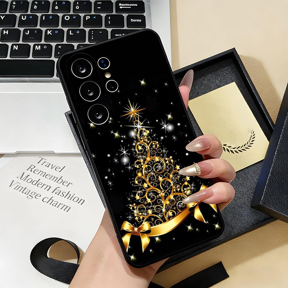 

Merry Christmas Tree Phone Case For Samsung S26 S25 S24 FE S23 S22 S21 Plus S20 Ultra Note20Ultra Black Soft Shell Galaxy S25 Ultra