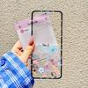 Per Samsung Galaxy Z Flip 7 Custodia INS Corea Foglie Fiore Cover Trasparente per Samsung ZFlip7 Z Flip7 5G Guscio Floreale Blu
