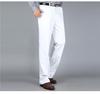 Men's High Waist Elastic Cotton Casual Pants - Thick, Loose, Straight Leg