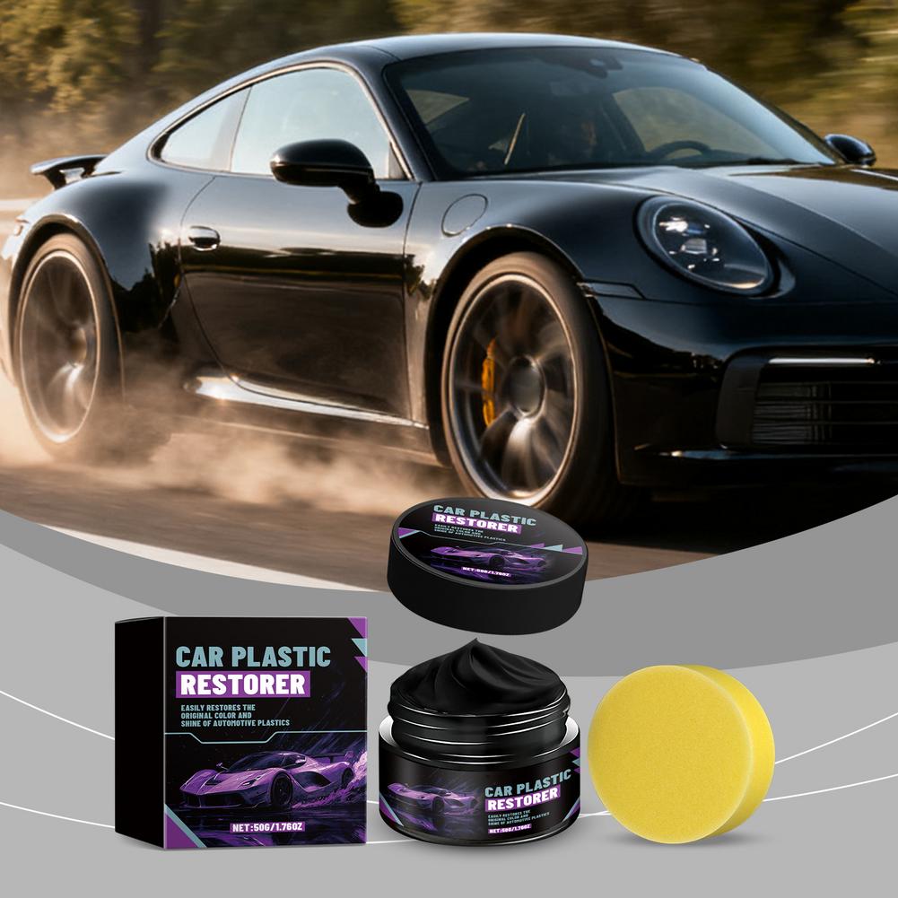 Car Plastic Restorer, Returns To Black Shine, Long-Lasting Coating, Leather Refurbishment Agent, Car Polishing and Cleaning Prod