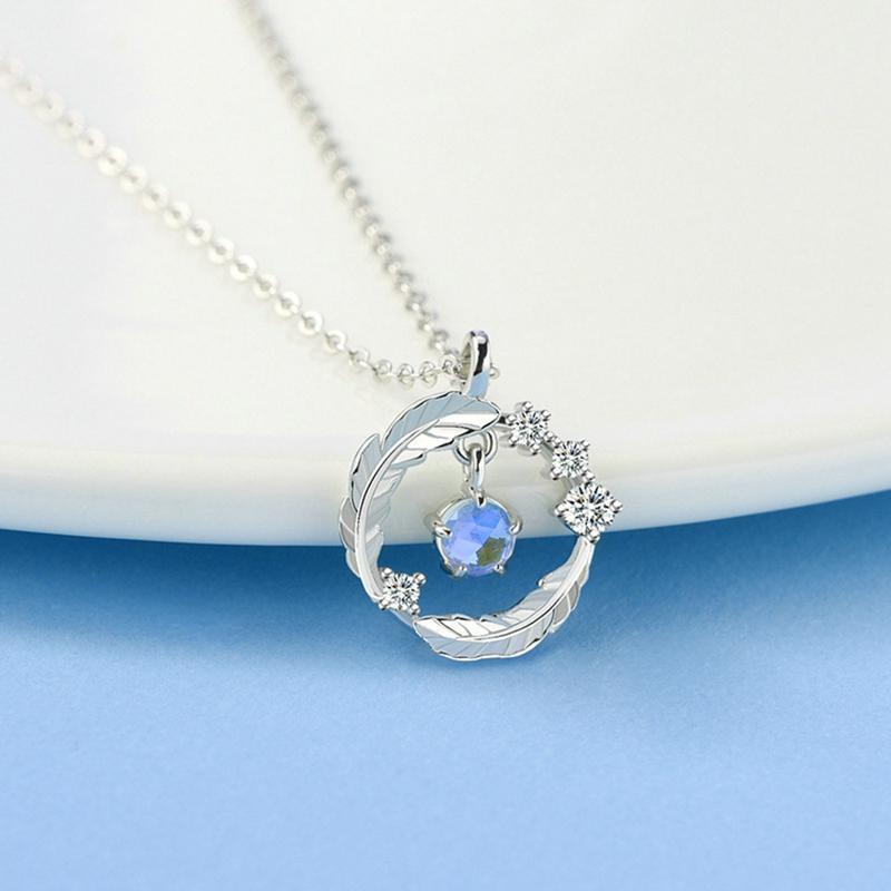 2026 Korean Fashion Fairy Feather Zircon Pendant Necklace Girls Elegant Necklace Women Clavicle Chain Jewelry Gift