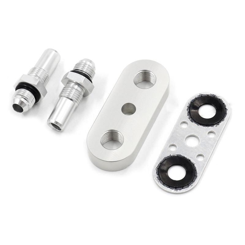Cooler Line Adapter Plate with Durable Aluminum Alloy Construction 6AN Fittings Oil Seal for Transmission and Auto Use