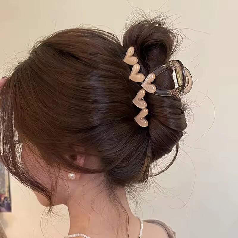8cm Plastik Transparent Herzförmige Haarspangen Damen Einfache Krabbenhaarspangen Pferdeschwanz Haarnadeln Mode Haaraccessoires