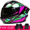 Gloves + Neck ZXC Double Lens Full Cover Helmet Men Women Riding All Round