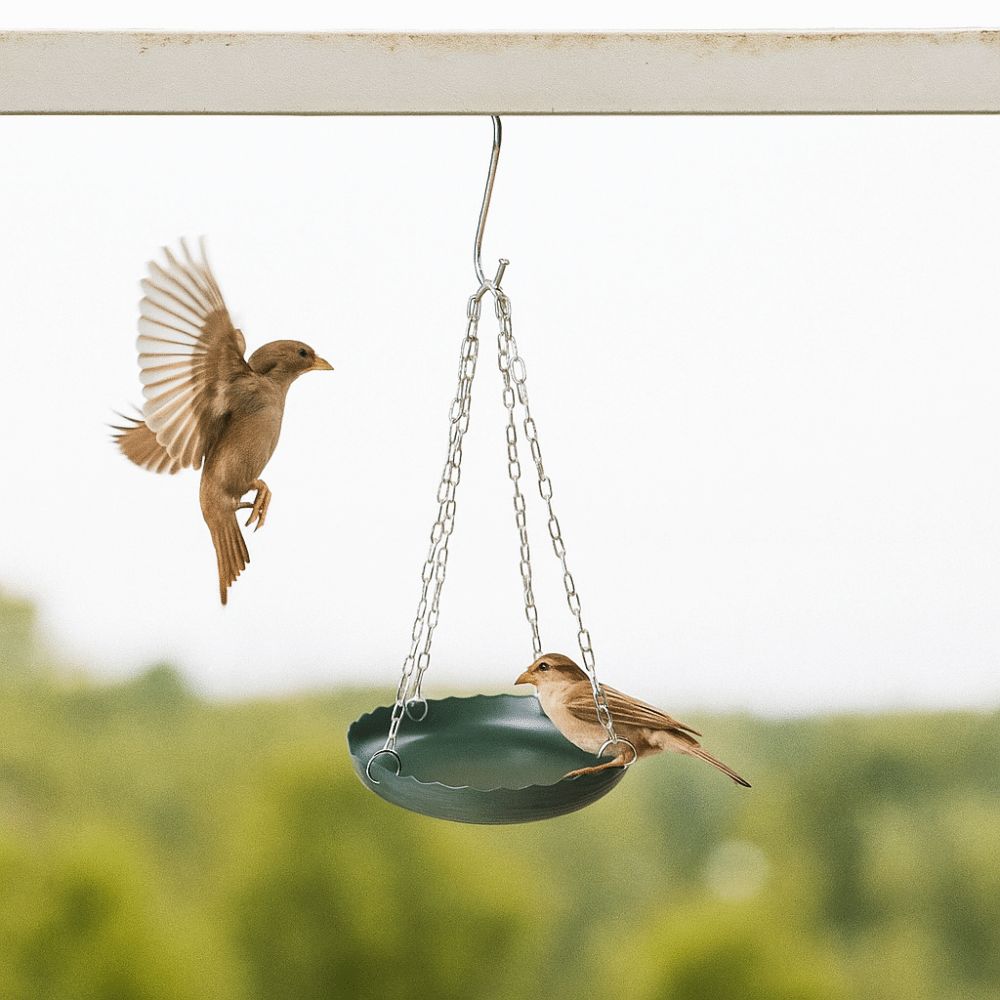 Plastic Bird Feeding Tray with Chain Bird Food Dispenser Outside Bird Tray  Outdoor
