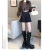 2024 A/W Woolen Sequin High Waist A-line Shorts: Women's Glitter Booty Shorts, Hot Girl Style, Wide Leg