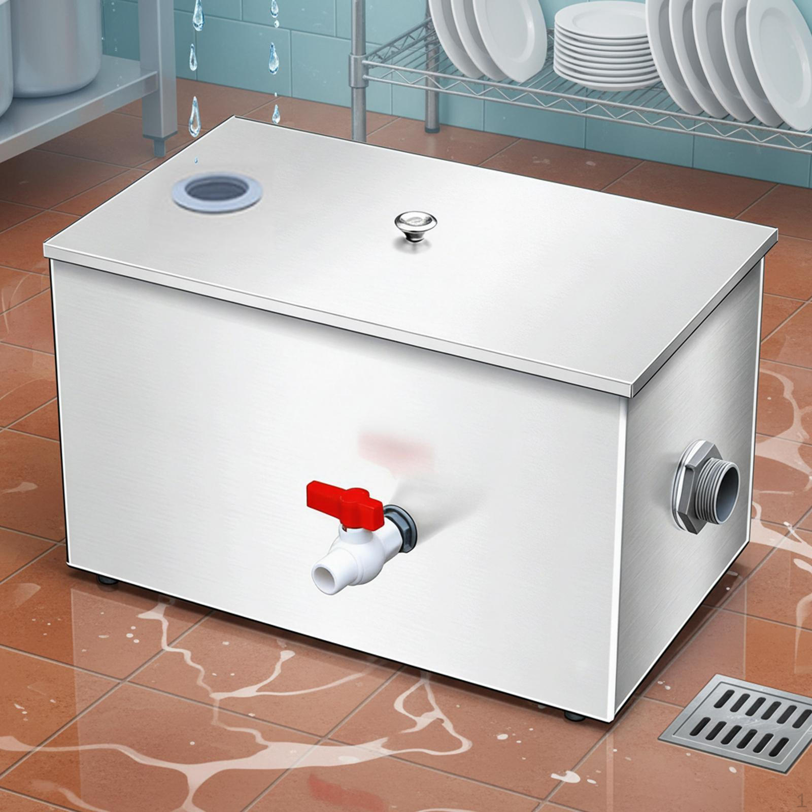 Коммерческий, под раковину, сепаратор сточных вод, верхний вход, нержавеющая сталь, для кофе