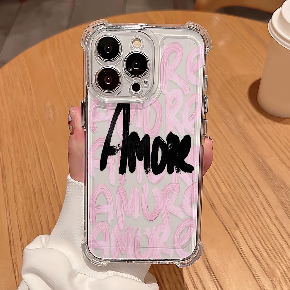 Amore-love Italian Romantic Aesthetics Phone Case For iPhone 16e 16 15 14 13 12 11 Mini Pro Max X XR XSMax 7 8 Plus Clear Cover