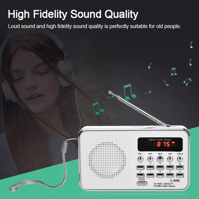 Pocket Portable FM Radio Stereo Mini Speaker MP3 Audio Player USB AUX TF SD