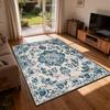 Persian Blue White Carpet Ethnic Style Living Room Decoration Sofa Rug Short Velvet Easy Clean Bedroom Parlor Floor Mat Non-slip