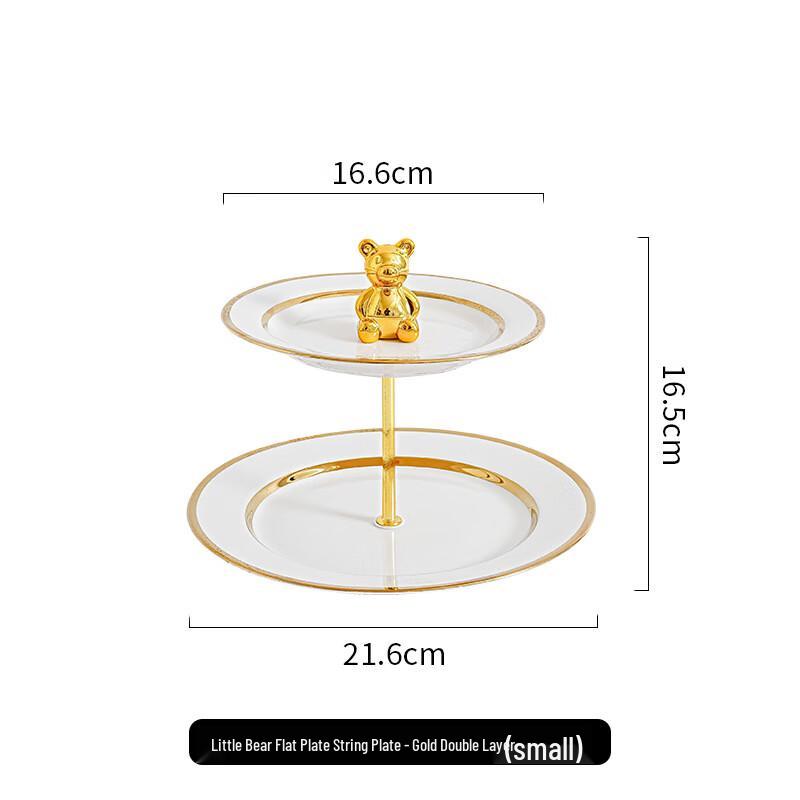 Ceramic Two-Tier Bear Fruit & Dessert Stand