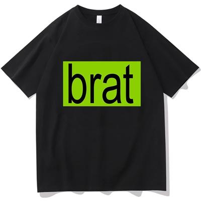 Camiseta Estampado Álbum Brat Hombres Mujeres Algodón Hip Hop Camiseta Oversize Manga Corta Camiseta