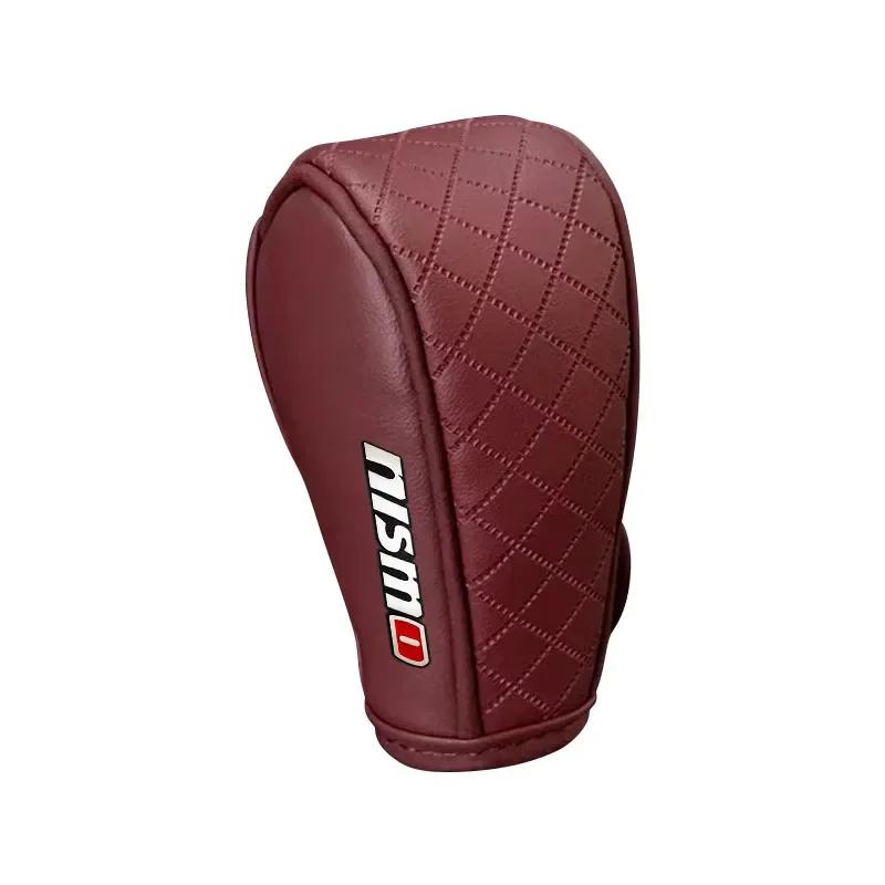 1pc Car Gear Shift Cover PU Leather Shift Lever Cover Gearbox Shifter Knob For Nissan GTR C210 R30 GTS-R R33 R34 GT-R R35 Nismo