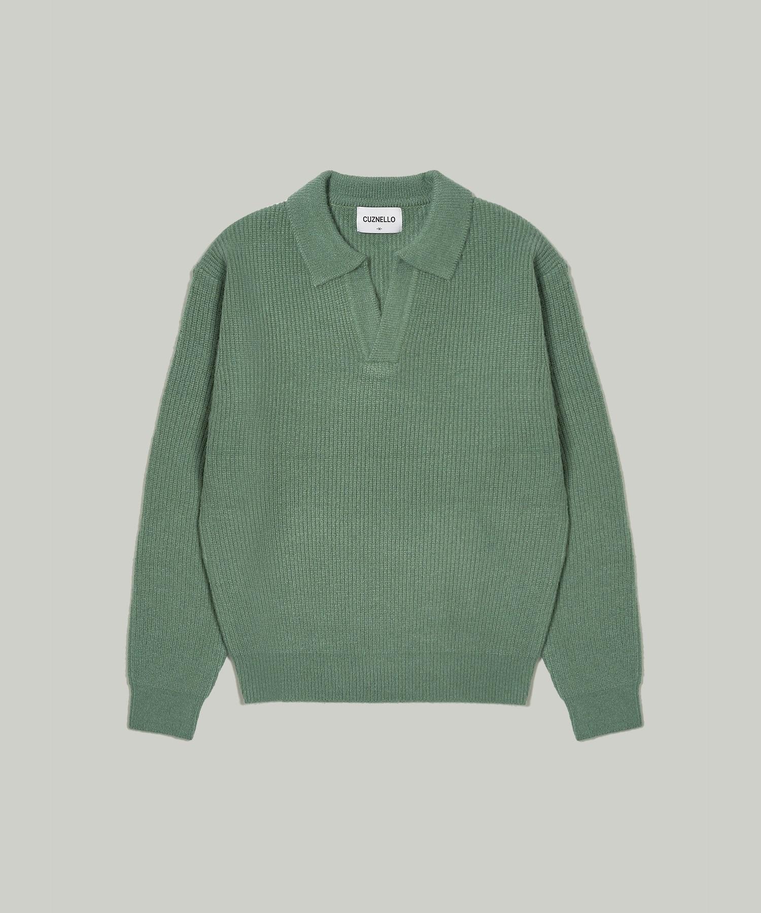 Cuznello Open Collar Knit_Jade Jade/M