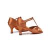 Women's Satin Latin Dance Shoes with Soft Sole, Medium-High Heel for Professional Practice