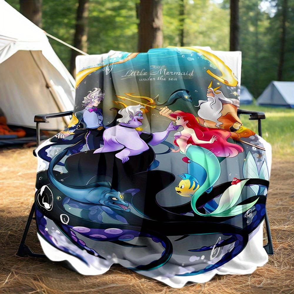 

1pc, The Little Mermaid Home Decor Blanket, Living Room, Travel, Camping, Car Blankets, Beach, Office Naps, Gift Blanket Cartoon Throw, Unique Gift Id 130x150cm