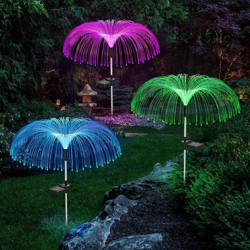 

Waterproof Solar Jellyfish Lamp 1/2/3/5 Layer Jellyfish Lawn Light Fiber Optic Lamp Outdoor 1 Layer