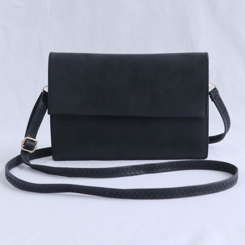 IELGY Ladies Messenger Bag Solid Color Mobile Phone Bag Fashionable All-Match Black
