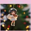 Acrylic Angel Violinist Car Pendant With Elegant Minimalist Design For Interior Decor