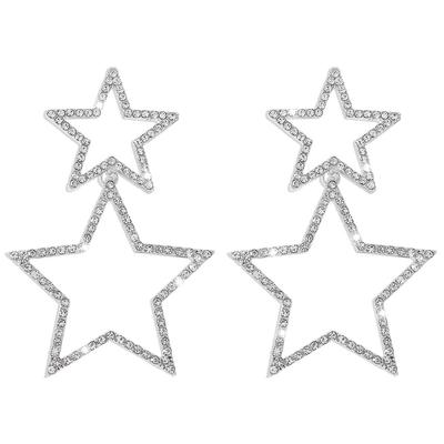 New Fashion Rhinestone Big Star Dangle Stud Earrings for Women Personality Trendy Temperament Earrings Party Jewelry Gift