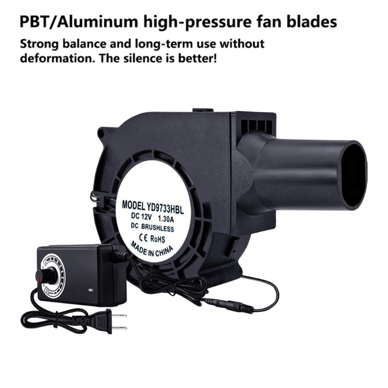 Variable Speed 12V Centrifugal Fan 9733 Blower Fan For Quick Charcoal Ignitions Outdoor Cooking Quick Charcoal Starter