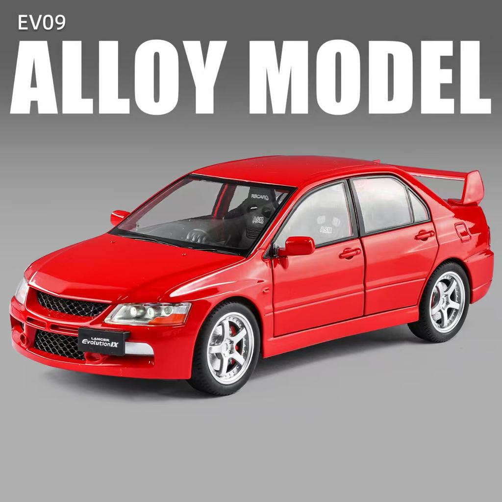 ydcp10 1:24 Mitsubishi Lancer Evolution IX EVO Modified Car Alloy Car Model Sound and Light Children's Toy Collectibles Birthday Gift