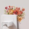 4 Pcs Plants Flower Switch Stickers Leaves Floral Light Switch Decal Removable Socket