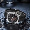 Herren-Sportuhr Lederarmband Uhr Quarz-Armbanduhr