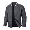 Uomo Felpa Cappotto Collo Alto Manica Lunga Patchwork Colore Cerniera Patta Giacca Cappotto con Tasche Orlo Elastico Sport Outwear