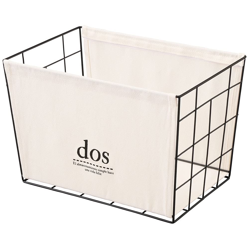 

Iris Ohyama Wire Rack, Shelf, Storage Case, Storage Box, Wire Basket, 38cm Wide x 26cm Deep x 25cm High, WIB-38, Ivory (DOS)