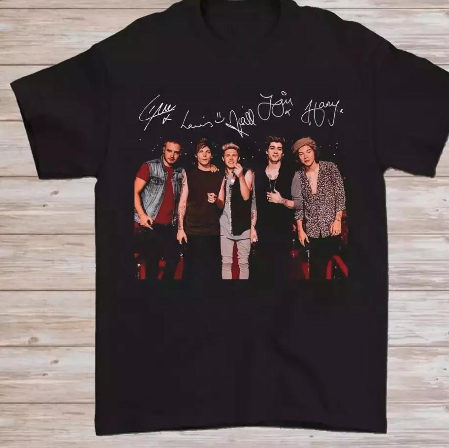 

New Vtg One Direction Band Signature T-shirt size S-4XL S
