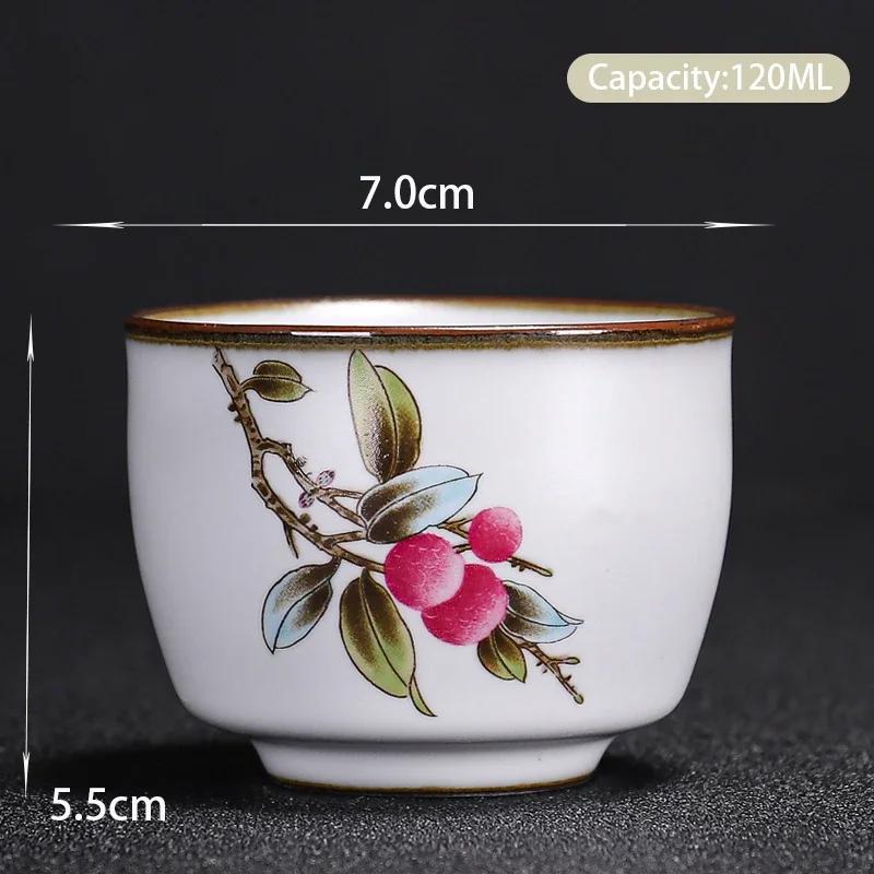 Boutique Ceramic Teacup Meditation Cup Hand Painted Landscape Travel Tea Bowl Handmade Tea Set Accessories Pu'er Master Cup