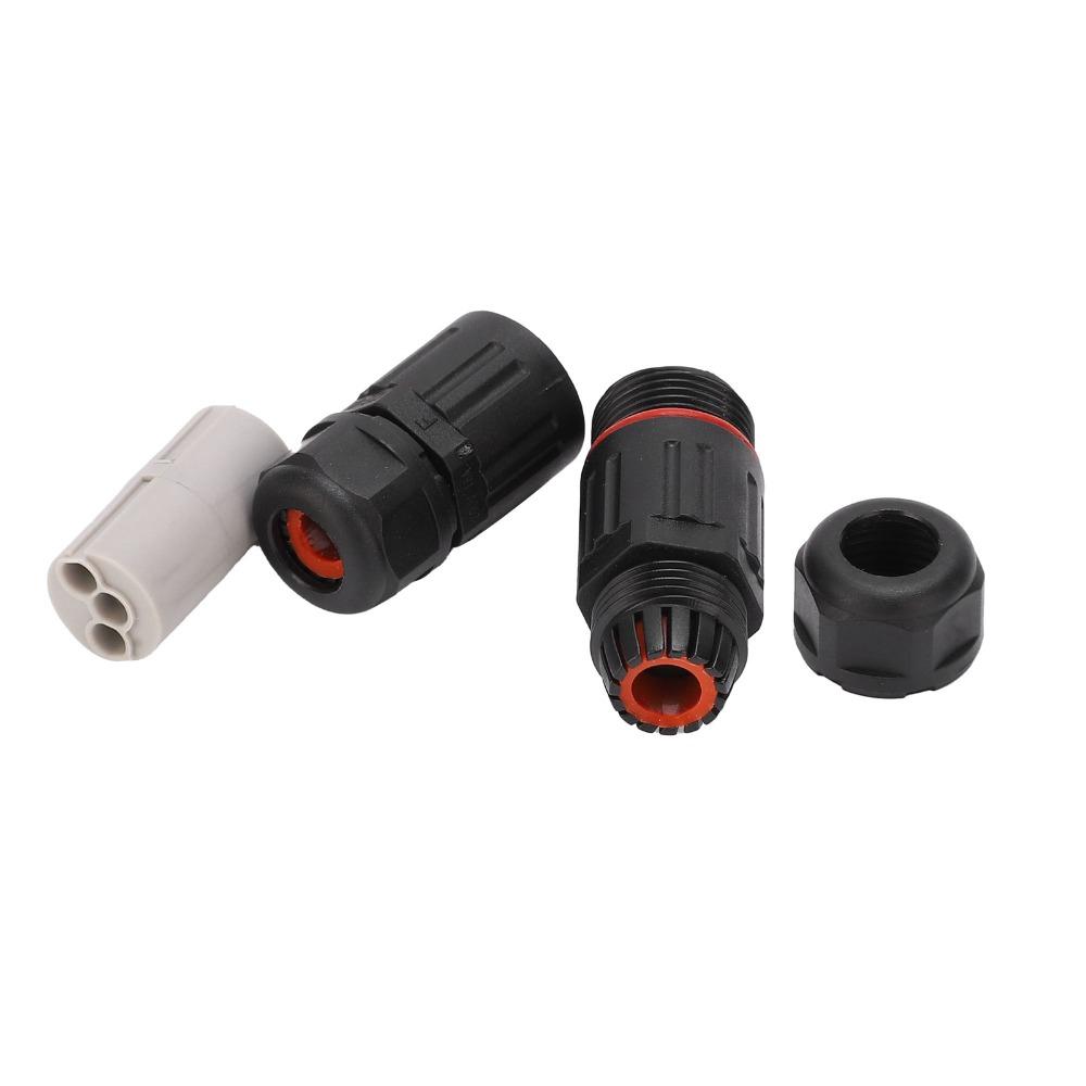 CDF M3 Cable Connector 3 Pin PA66 Fire Retardant IP68 Waterproof Connector Straight Through Quick Screw Wire to Wire Adapter