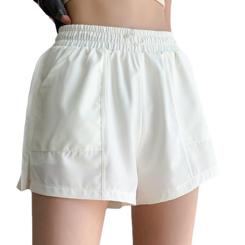 Fake Two Sports Shorts Women's Summer Loose Fitness Anti-walking Light Speed Dry Black Running Pants Elastic Waist