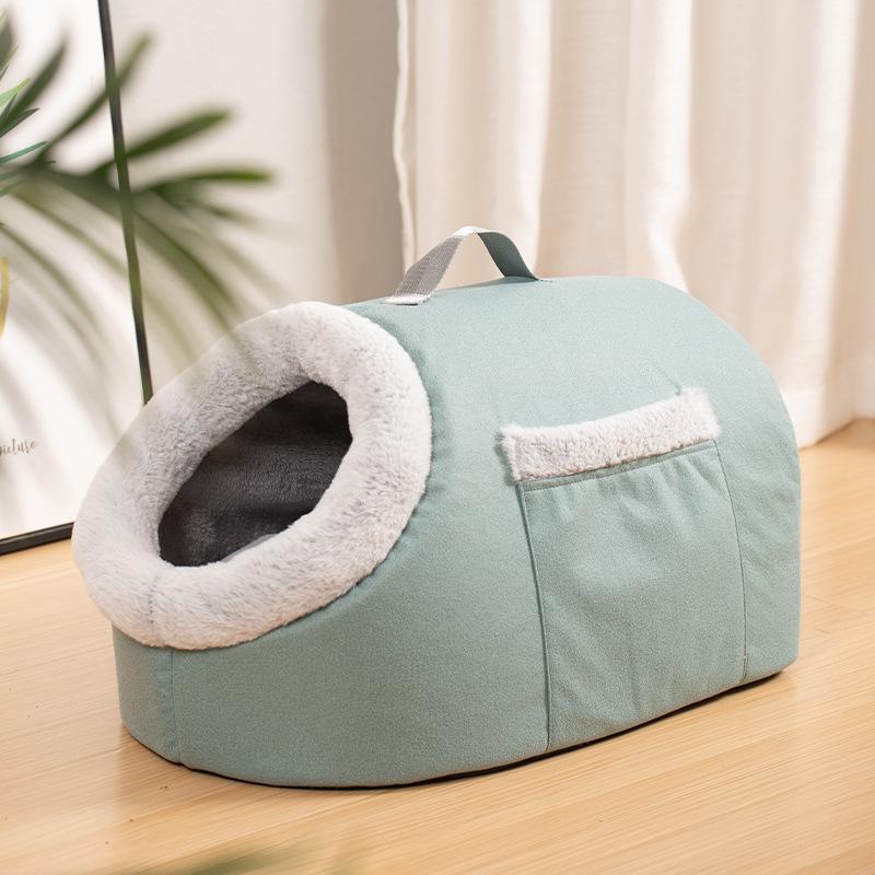 

Кошачья будка на все времена года Полузакрытая теплая собачья будка Velvet Deep Sleep Pet будка зимой 55*35*30cm