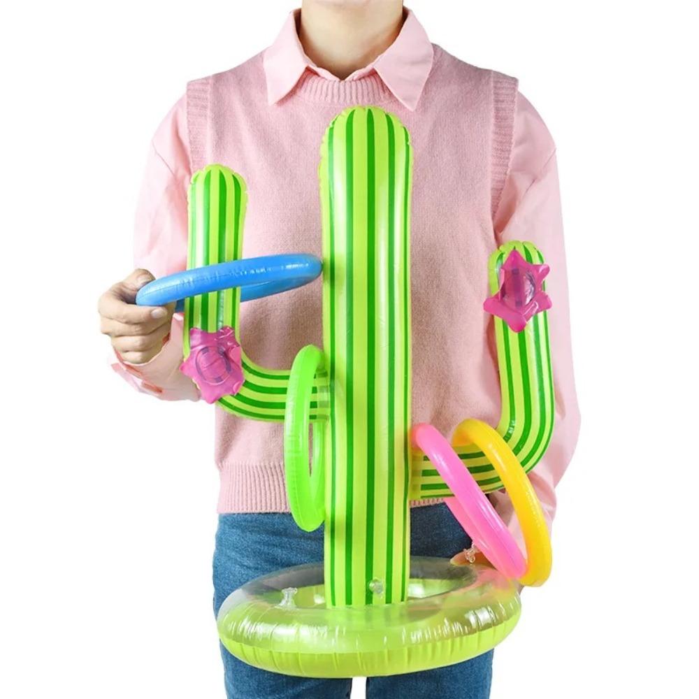 PVC Inflatable Floating Toss Game Cactus Swimming Pool Air Mattress  Outdoor