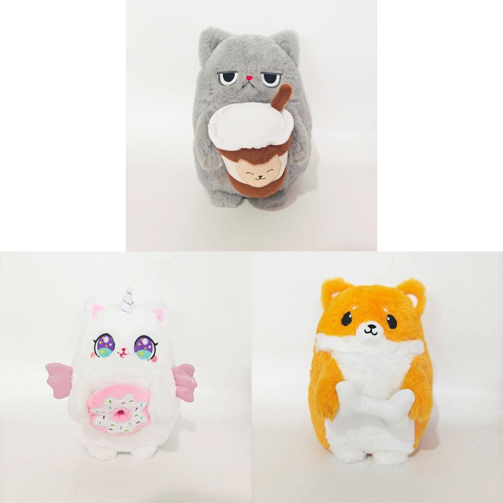 Melancholic Cat Plush Toy With Soft Short Plush For Kids And Collectors