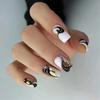24Pcs French Long Ballet Square Fake Nails Removable Full Cover Press On Nails Acrylic False Nail Tips