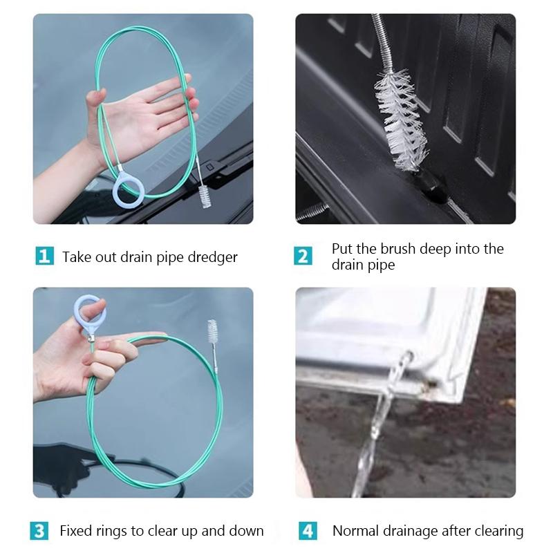 SEAMETAL 3m/5m Car Drain Dredge Cleaning Scrub Brush Sunroof Door Windshield Cleaning Brush Cleaning Tool Drain Pipe Cleaner