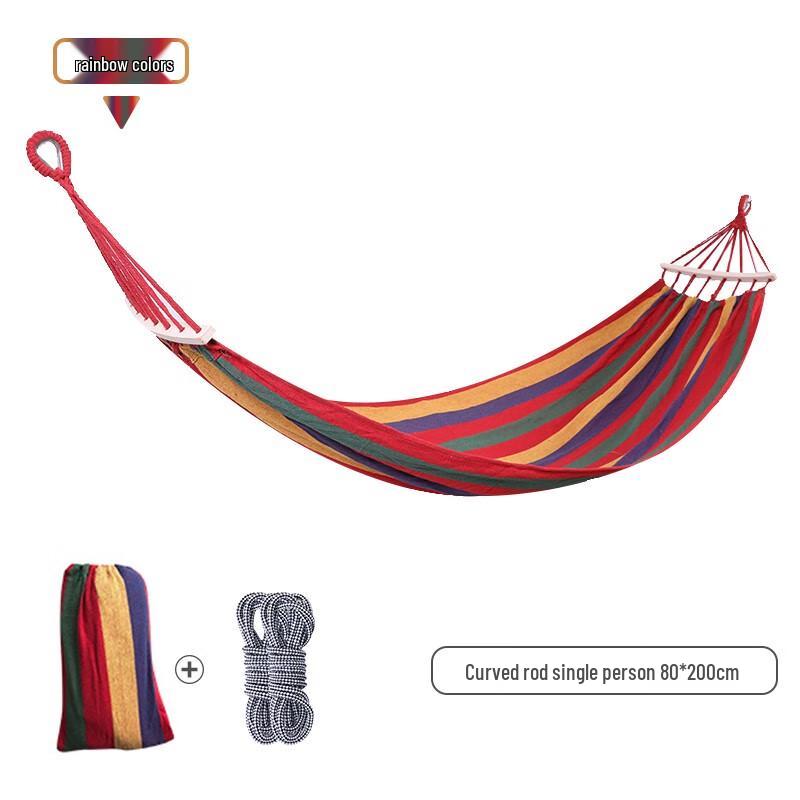 Rainbow Stripe Canvas Hammock