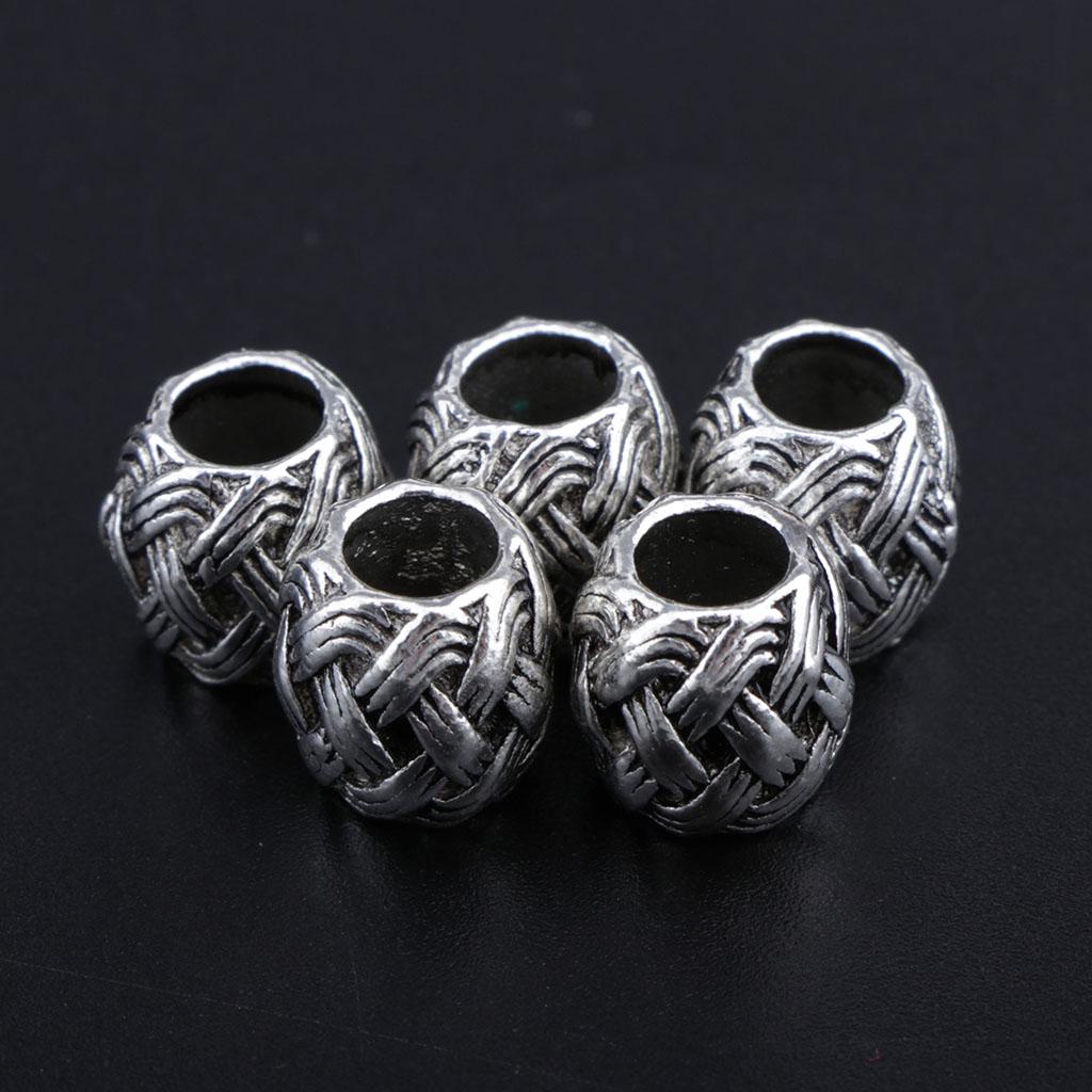 5 Pieces Antique Style Silver Spacer Loose Beads DIY Jewelry Making Findings