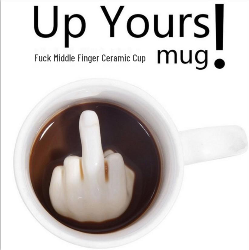 Middle Finger Ceramic Mug - Prank Mug with Personality 201-300ml