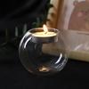 Round Glass Candle Holder Transparent Candlestick European Style Glass Wax Holder Wedding Dinner Table Decor Party Supply