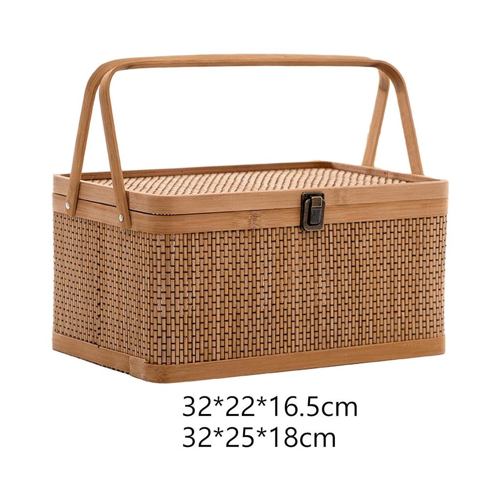 Moon Cake Basket Food Storage Basket Gift Basket Chinese Styles Lockable Lid
